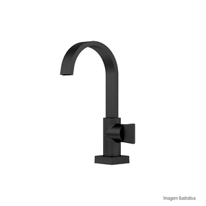 Torneira para lavatório de mesa bica alta prima preto fosco fani metais /ref:78319.