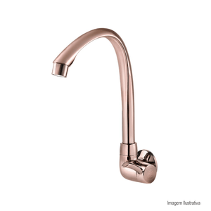 Torneira para lavatório de mesa bica alta movel rose gold tigre /ref:300005613.
