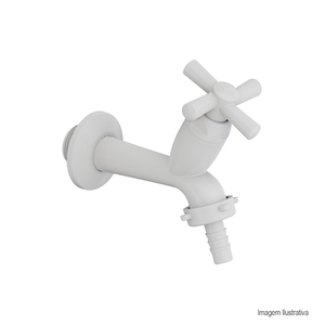Torneira para tanque mangueira branco 10 cm cross tigre /ref:300000455.