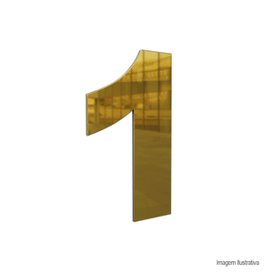 NÚMERO PARA RESIDENCIA ARIAL OURO ESPELHADO N.1 125MM METALMIDIA /ref:NU-125-OL-1.