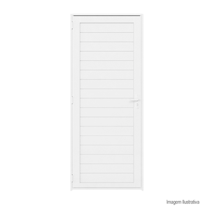 Porta de alumínio premium lambri esquerda 215x74cm branca - brasil esquadrias