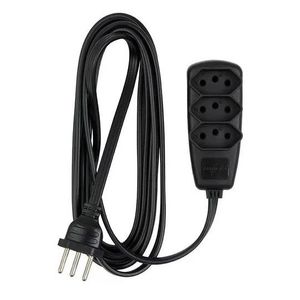 Extensao sort pp 3x0,75 2p+t 10a preto 5m