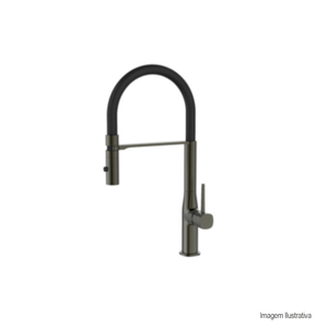 Monocomando para cozinha bica flexivel thelon suporte com imã cinza dax/ ref:dax-2245-tl-gr.