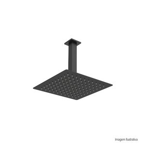 Chuveiro de teto com haste quadrado 30cm del toro black /ref:dax-1980-30-dt-bl.