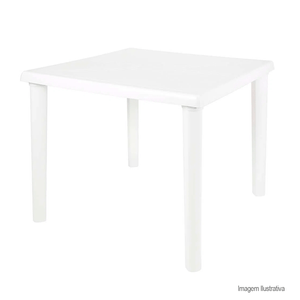 Mesa plástica desmontável quadrada branco mor /ref:15151401.