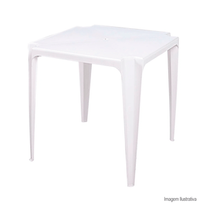 Mesa plástica quadrada branca - mor