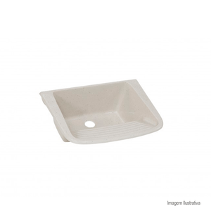 Tanque de mármore sintético simples 60x46cm travertino ajr /ref:507314.