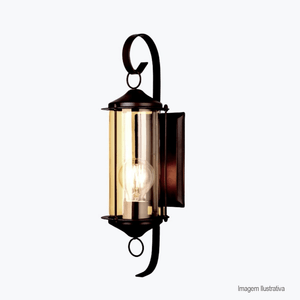 Arandela vintage com vidro 240 preta ideal /ref:2049.