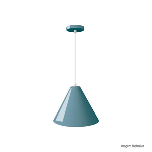 Pendente aquarela piramide 1 lampada azul llum /ref:aqp3528pdaz