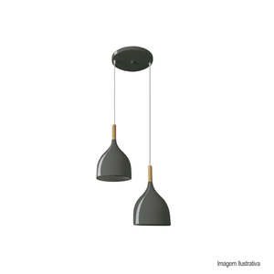 Pendente aquarela gota 2 lampadas cinza llum /ref:aqg2x1725pdcz.