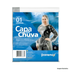 Capa de chuva  com capuz transparente  prevemax /ref. 14610