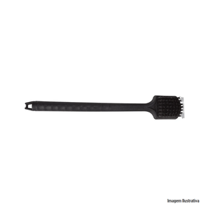 Escova de nylon com cabo limpa grelha mor /ref:3377.