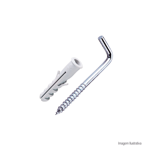 Bucha de nylon com anel e escápula zincada 3,4x60mm bucha 06mm com 03 unidades- bemfixa
