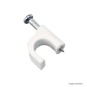 Fixador para fio paralelo e telefônico de 4mm² com 20 unidades branco - bemfixa