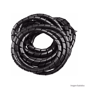 Organizador de fios e cabos preto de 20mm com 1,5mts - bemfixa
