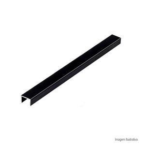 Perfil de alumínio luxor black matte 20x10mm com 3mts preto - viscardi