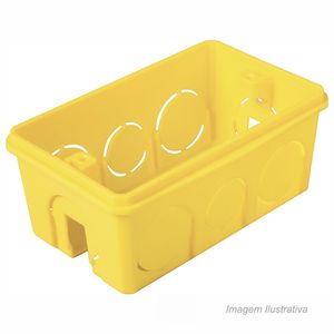 Caixa de embutir plástico 2x4 amarelo - tramontina