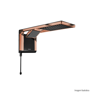 Chuveiro elétrico acqua duo ultra 220v preto/rose gold  lorenzetti /ref:7510127