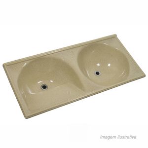 Tanque de mármore sintético marrom imperial tp120 - decoralita