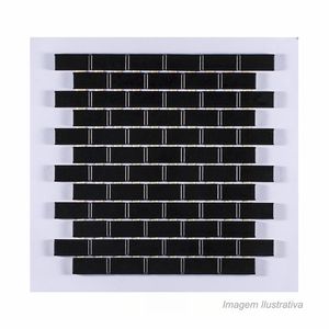 Pastilha de porcelana m4337 junta reta acetinado 5x5cm preto - atlas