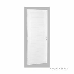 Porta premium lambri direita 215x74cm branca - brasil esquadrias