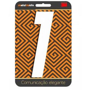 Numero para residêcia arial n.1 125mm branco - metalmidia