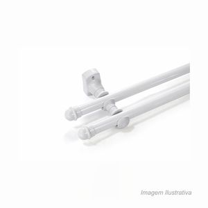 Kit varão médio duplo  de aço 1,9x250cm branco torre forte / ref. k19.dbr.250m
