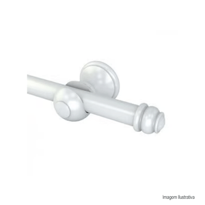 Kit varão médio simples de aço 1,9x300cm branco torre forte / ref. k19.sbr.300m
