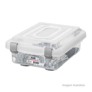 Caixa organizadora top baixa de plástico 1l transparente - sanremo