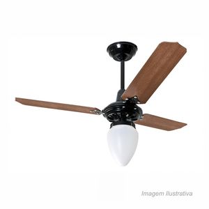 Ventilador de teto pera 3 pás preto/mogno 110v - tron