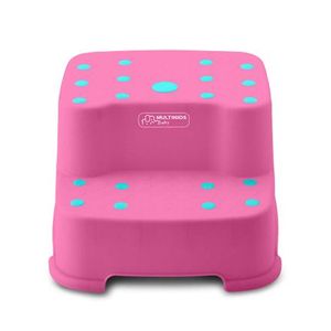 Escadinha infantil baby up n down dois degraus rosa - multilaser