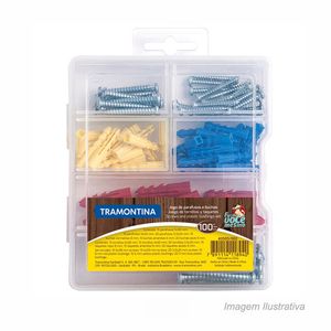 Jogo de bucha e parafusos uso doméstico 100 peças - tramontina