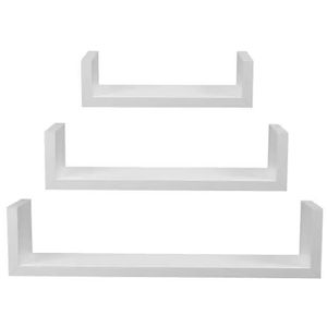 Kit prateleira decorare u 3 peças branco - prat-k
