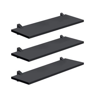 Kit 3 prateleiras concept 20x60cm preto - prat-k