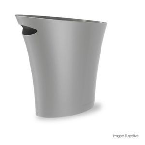 Lixeira skinny 7.5 litros prata - umbra