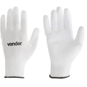Luva poliéster pu tamanho 10 branco - vonder