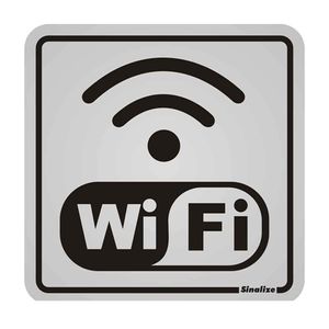 Placa em alumínio de identificação de wifi 16x23cm - sinalize