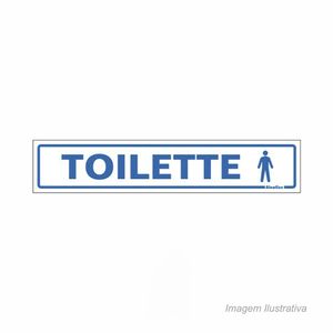 Placa em poliestireno de identificação toilette masculino 5x25cm - sinalize