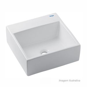 Cuba de apoio quadrada c/ mesa polido loft 35x13,5cm branco incepa /ref. 1850680013100