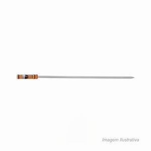 Espeto de churrasco com 1 haste 85cm de prata - grilazer