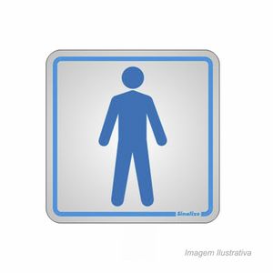 Placa em alumínio de identificação sanitário masculinho 15x15cm - sinalize