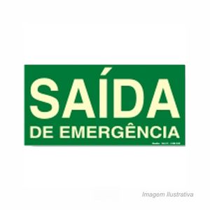 Placa fotoluminescente de identificação de saída de emergência 30x15cm - sinalize