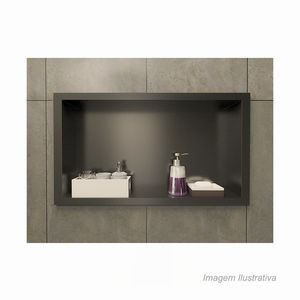 Nicho esculpido em pedra 37x97cm concreto - venturi slate