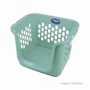 Cesto telado empilhável 52l transparente - xplast