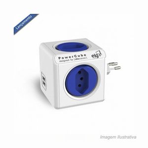 Adaptador multiplo 4 tomadas e 2 usb - elg pedestais