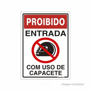 Placa em poliestireno de identificação para uso de capacete 20x30cm - sinalize