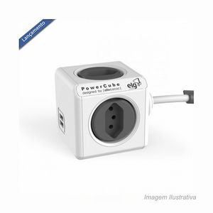 Adaptador multiplo 4 tomadas 1,5m 2 usb bivolt - elg pedestais