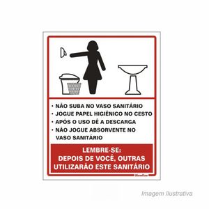 Placa em poliestireno de identificação de procedimento sanitário feminino 15x20cm - sinalize