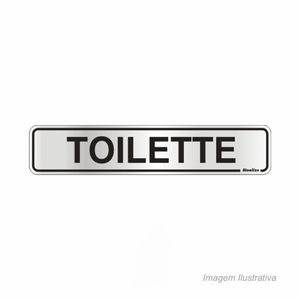 Placa em alumínio de identificação toilette 5x25cm - sinalize
