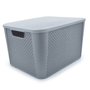 Container organizador plástico 38,2 litros n°4 cinza - plasnew